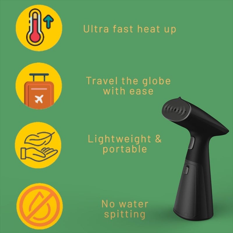 Magictec Travel Garment Steamer, Handheld Steamer for Clothes, Fast Heat-Up in 30 Seconds, 1000W Portable Steamer with 120ml Water Tank, Removes Wrinkles from Clothes, Garments, and Fabrics - Image 5